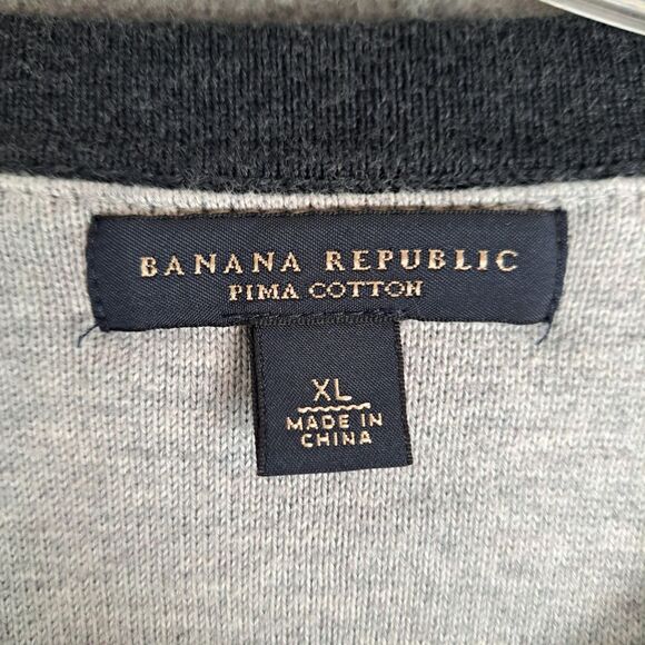Banana Republic Sweater Mens XL Gray Pima Cotton Lightweight - Picture 4 of 9